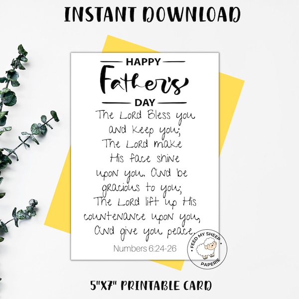 HAPPY FATHERS DAY Card Printable Fathers Day Bible Verse Card Proverbs ...