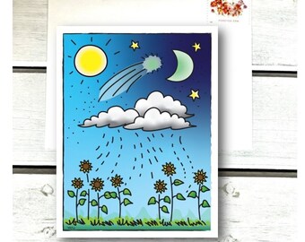Sympathy card, encouragement card, card of support, sunflower card, blank inside