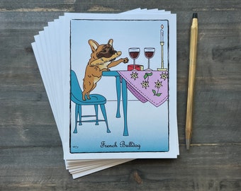 French Bulldog Note Cards; card for bulldog owner; purchase a boxed set of 8 cards or buy individual cards; Gift for Frenchie Mom