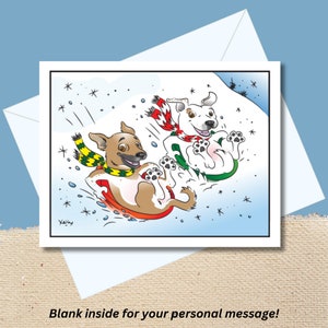Fun Dog Card for Any Occasion; Note Card Blank Inside; Card For Adults and Children; Illustrated note card