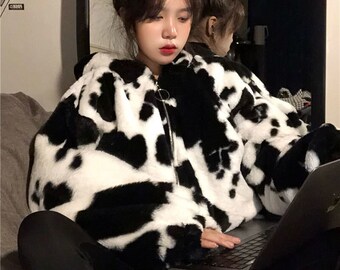 fluffy cow jacket