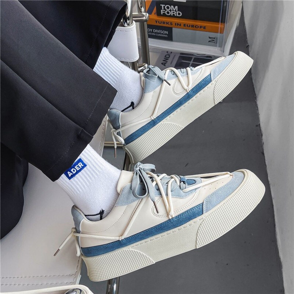 Autumn Retro Men Vulcanized Shoes Thick Soled Board Shoes Etsy