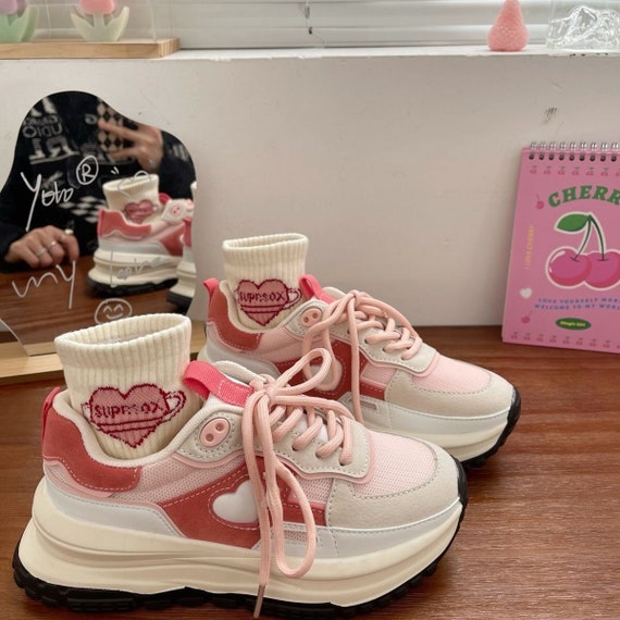2023 New Spring Fashion Korean Women Sneakers Strawberry Pink - Etsy