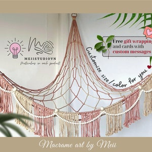 Squishmallow Net, Squishmallow hammock, Crochet hammock, Macrame Toy Hammock, Stuffed animal net, Boho nursery decor girl, Rustic decor