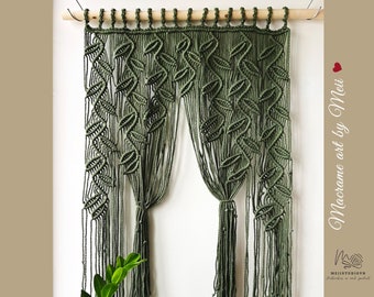 Macrame Curtain, Doorway curtain, Macrame Door Hanging, Doorway curtain tapestry, Macrame leaf wall hanging, Bedroom Valance, Door Curtain