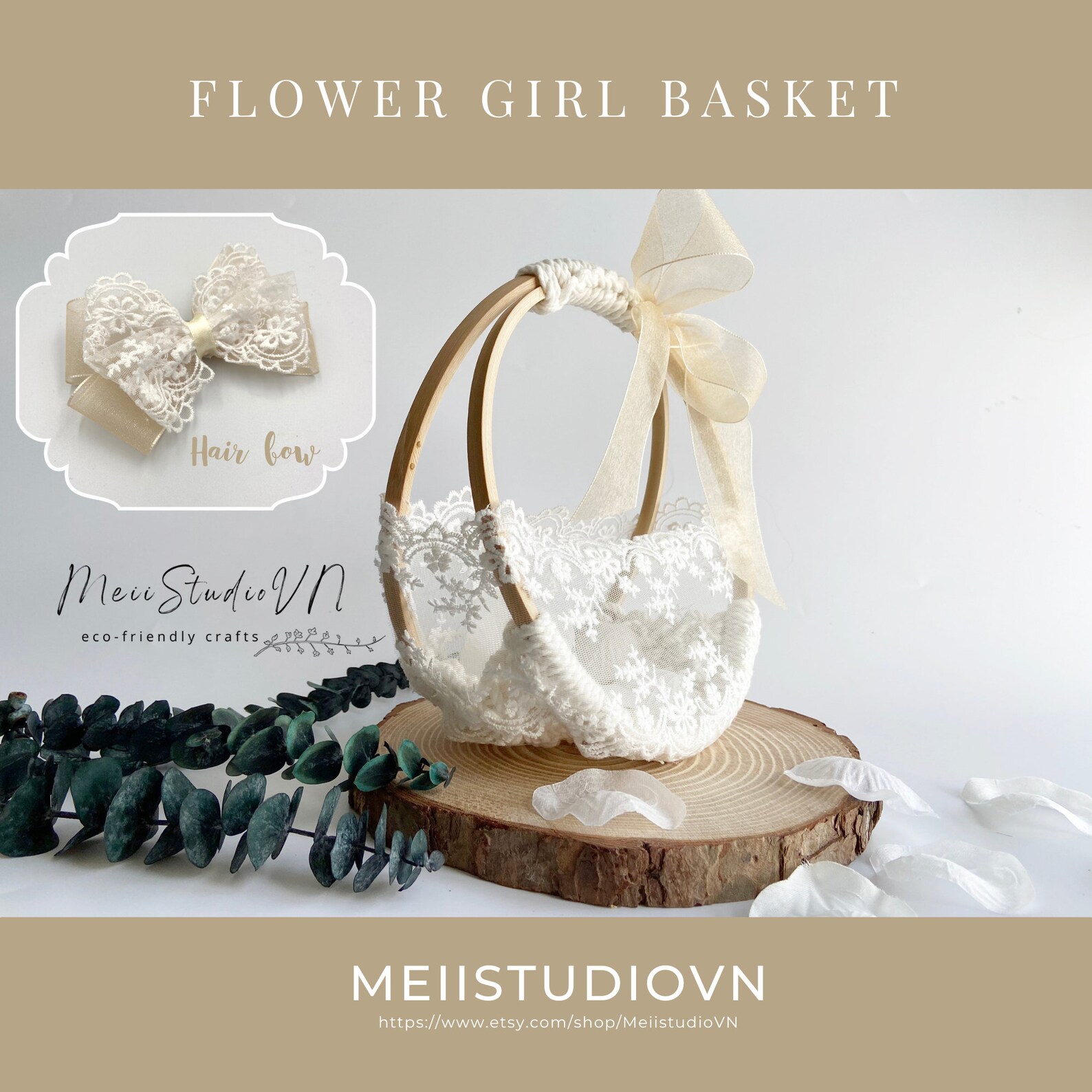 Flower Girl Basket Crochet Basket Boho Flower Girl - Etsy