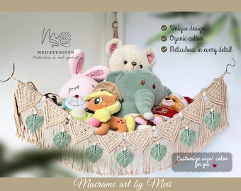 Toy hammock | Toy Holder | Stuffed animal net | Macrame toy hammock | Unique holiday gift | Crochet corner hammock | Stuff animal hammock