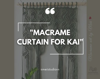 Macrame Curtain for Kai, Curtain 36''X 115'',  Doorway curtain, Macrame Door Hanging, Macrame Curtain, Doorway curtain tapestry