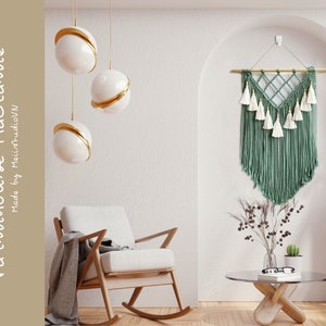 Emerald green decor | Sage green wall art | Large macrame wall hanging | Macrame wall hanging | Green wall art | Sage green decor