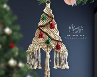 Christmas Tree, Boho Holiday Gift, Mini Wall Decor, Christmas Wall Hanging, Boho Christmas Decoration, Christmas Door Decor