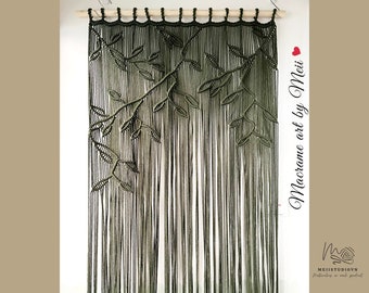 Doorway curtain, Macrame Door Hanging, Macrame Curtain, Macrame wall art, Macrame leaf wall hanging, Macrame wall hanging, Bohemian Tapestry