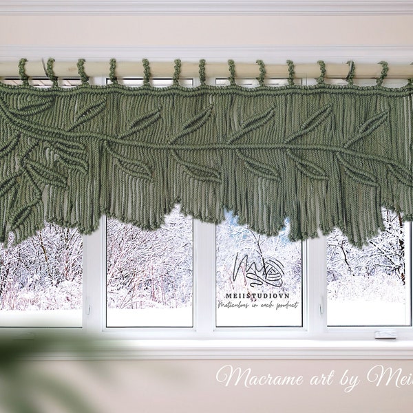 Macrame valance, Macrame Curtain, Macrame valance pattern, Macrame window curtain, Macrame wall hanging, Macrame window valance