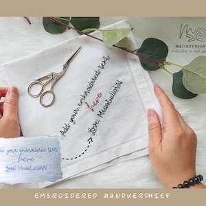 Custom handkerchief, Wedding Handkerchief, Father of the bride, Father of bride gift, Parent wedding gift, Embroidered handkerchief