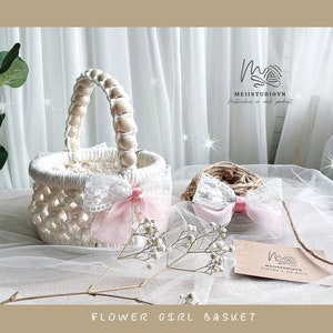 Flower girl basket | Boho flower girl basket | Boho Wedding | Flower girl basket and ring bearer set | Flower girl baskets