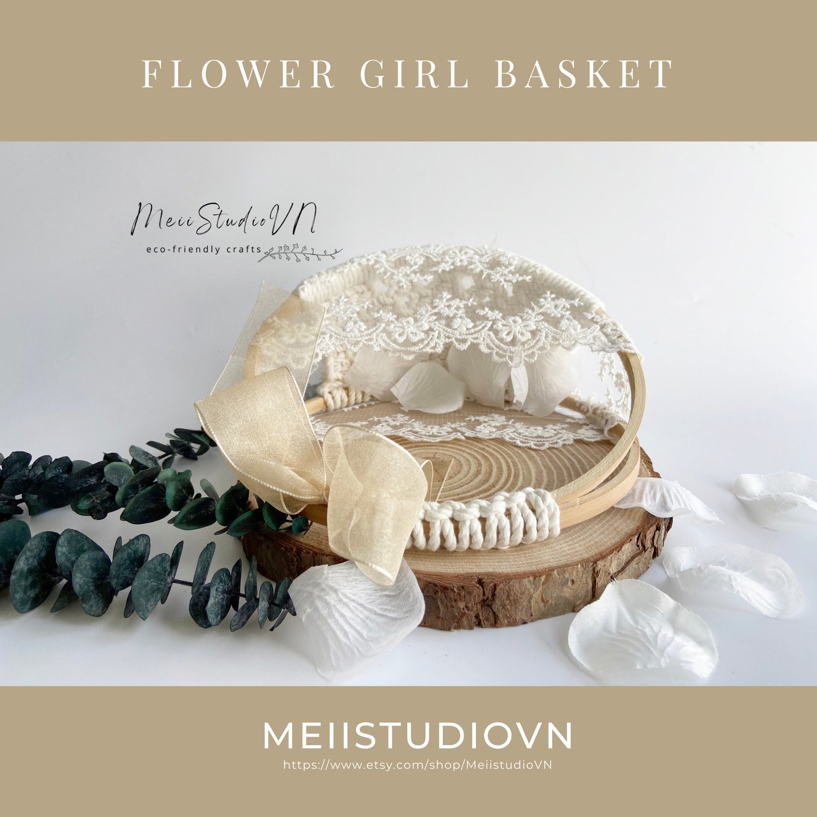 Flower Girl Basket Crochet Basket Boho Flower Girl - Etsy