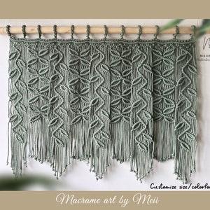 Macrame Valance, Boho Window Curtain, Macrame Curtains, Macrame Headboard Hanging, Macrame wall hanging, Vintage Valances, Boho wall decor