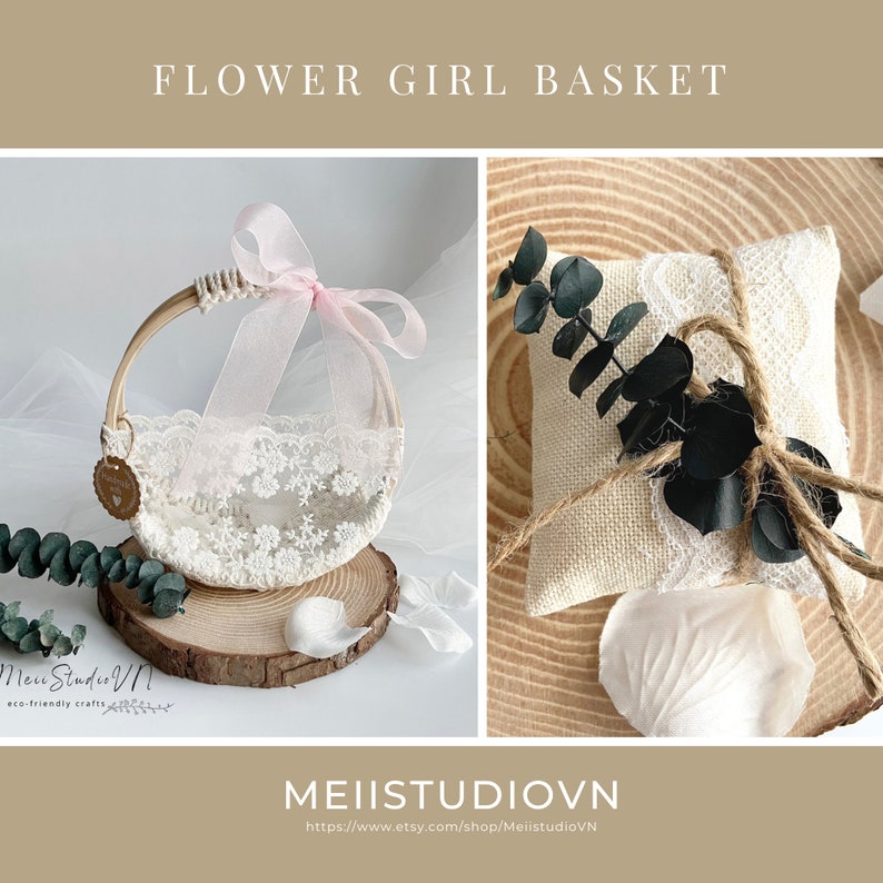 Flower Girl Basket Crochet Basket Boho Flower Girl - Etsy