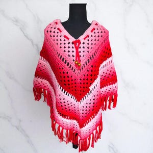 Handmade Hippie Poncho: Must-Have Mother's Day Gift with Fringe Accents