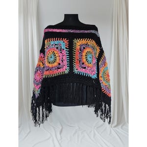 Cozy Boho Poncho with Fringes - Perfect Gift for Mom