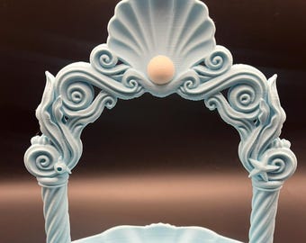 Mermaid Seashell & Pearl Trinket Tray – Handcrafted 3D Printed