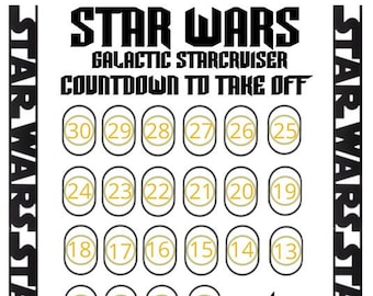 Printable Star Wars Galactic Starcruiser Travel Countdown Calendar Instant Digital Download