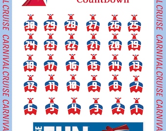 Printable Carnival Cruise Lines  Travel Countdown Calendar