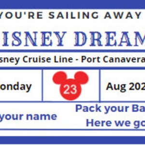 Disney Cruise Lines Secret, Überraschung, Souvenir Ticket