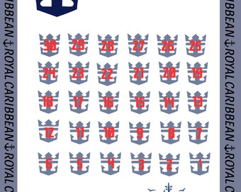 Printable Royal Caribbean Cruise Lines  Travel Countdown Calendar