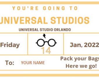Universal Studios Secret, Surprise, Souvenir Ticket