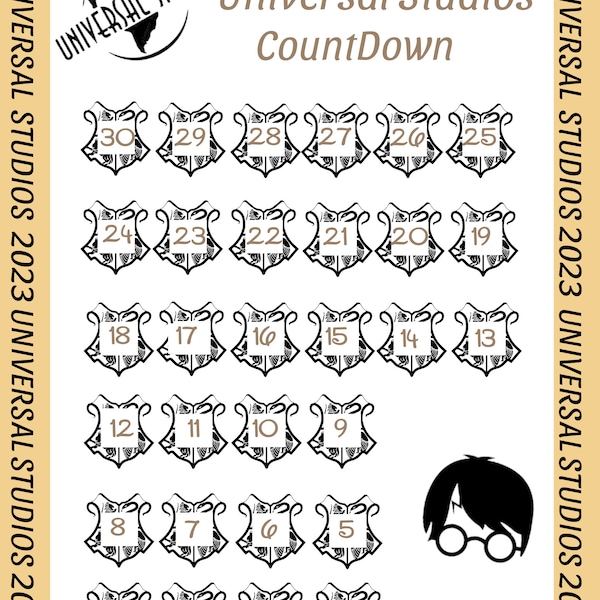 Universal Studios Countdown Calendar - Etsy