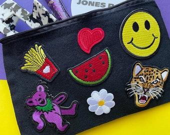 Cute patch makeup bag | toiletry bag | personalized pencil case