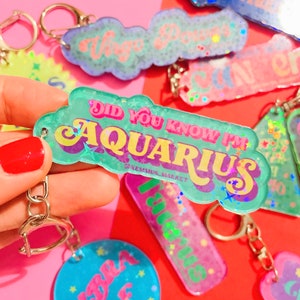 Fun zodiac keychain | Aries keychain | Pisces keychain | Aquarius keychain | Taurus keychain