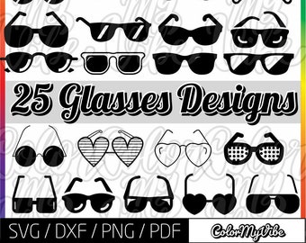 Sonnenbrillen SVG Bundle, Sonnenbrillen Vektor Designs, SVG Cut Dateien für Silhouette und Cricut, Sommer Sonnenbrillen ClipArt, DIY Vinyl Geschenke