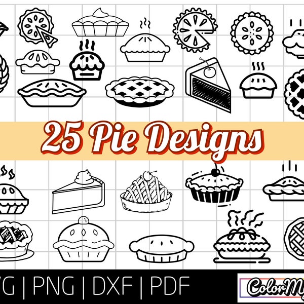 Cute Pie SVG designs, Fall Season Silhouette & Cricut graphics, Thanksgiving pumpkin clip art for personalized gifts, PNG for DIY projects