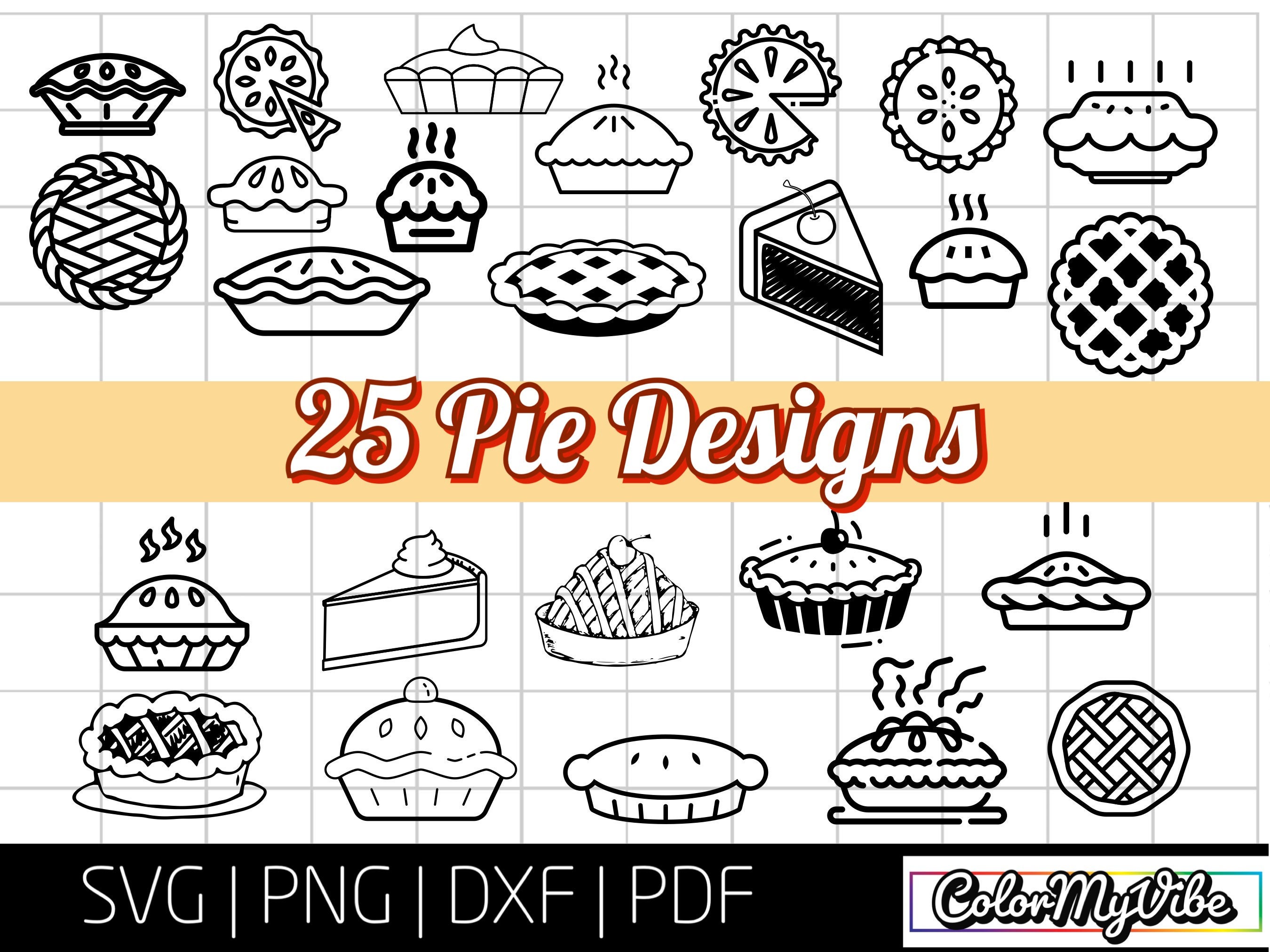 Cute Pie SVG Designs Fall Season Silhouette & Cricut Etsy