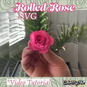 Rolled flower svg with tutorial, High quality 3D paper rose cut file, DIY Flower birthday decorations, Realistic flower bouquet shadow box