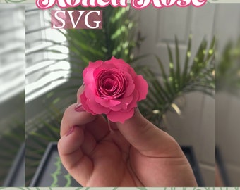 Rolled flower svg with tutorial, High quality 3D paper rose cut file, DIY Flower birthday decorations, Realistic flower bouquet shadow box