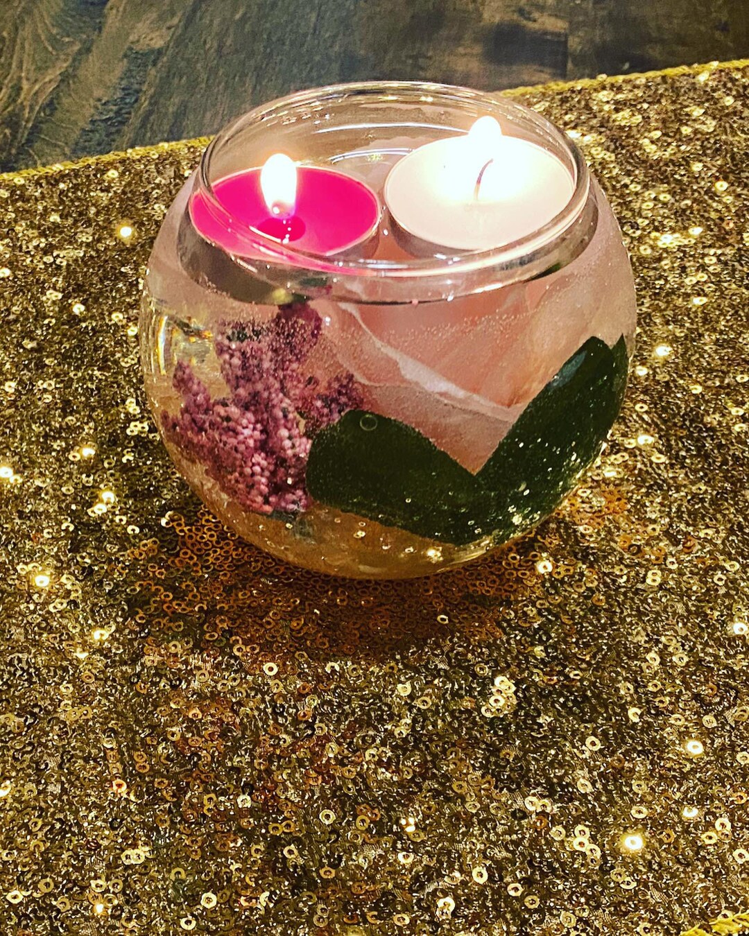 Floating Candle Vase With Candles Etsy