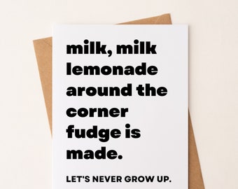 Funny Card/Best Friends Forever/Milk Milk Lemonade/Greeting Card/Never Grow Up/Thinking of You/Just for Laughs/You are Awesome/Silly Cards