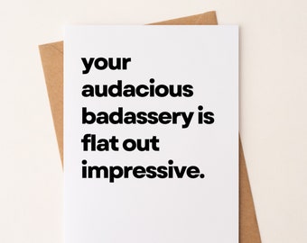 Badass Card/Funny Card for Her/Friendship Card for Him/Greeting Card/You Are a Badass/Thinking of You/Just for Laughs/Encouragement Card