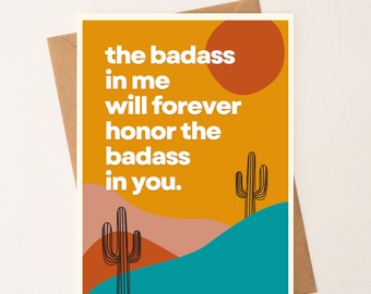 Badass Card/Funny Card/You are Amazing/Greeting Card/You Are a Badass/Thinking of You/Just for Laughs/You are Awesome/Weird Card/Goofy Card