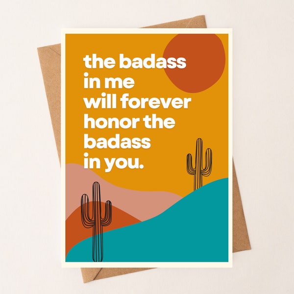 Badass Card/Funny Card/You are Amazing/Greeting Card/You Are a Badass/Thinking of You/Just for Laughs/You are Awesome/Weird Card/Goofy Card