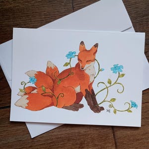 Carte de voeux - Queues de renard - Renard à neuf queues 5 x 7, carte vierge kitsune japonais