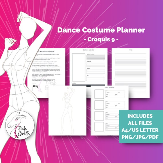 Basic Croquis & Dance Costume Designer Planner 9 Printable Etsy