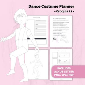 Child croquis & dance costume designer planner 22 printable