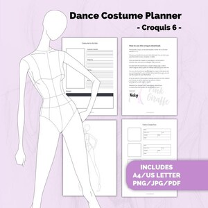 Basic croquis & dance costume designer planner 6 printable