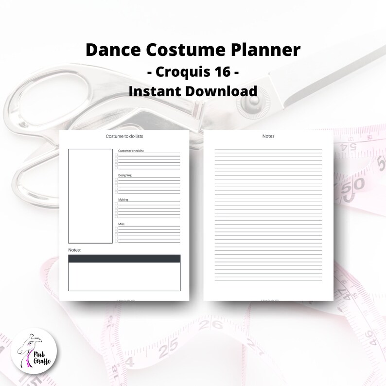 Basic Croquis &amp; Dance Costume Designer Planner 16 Printable - Etsy
