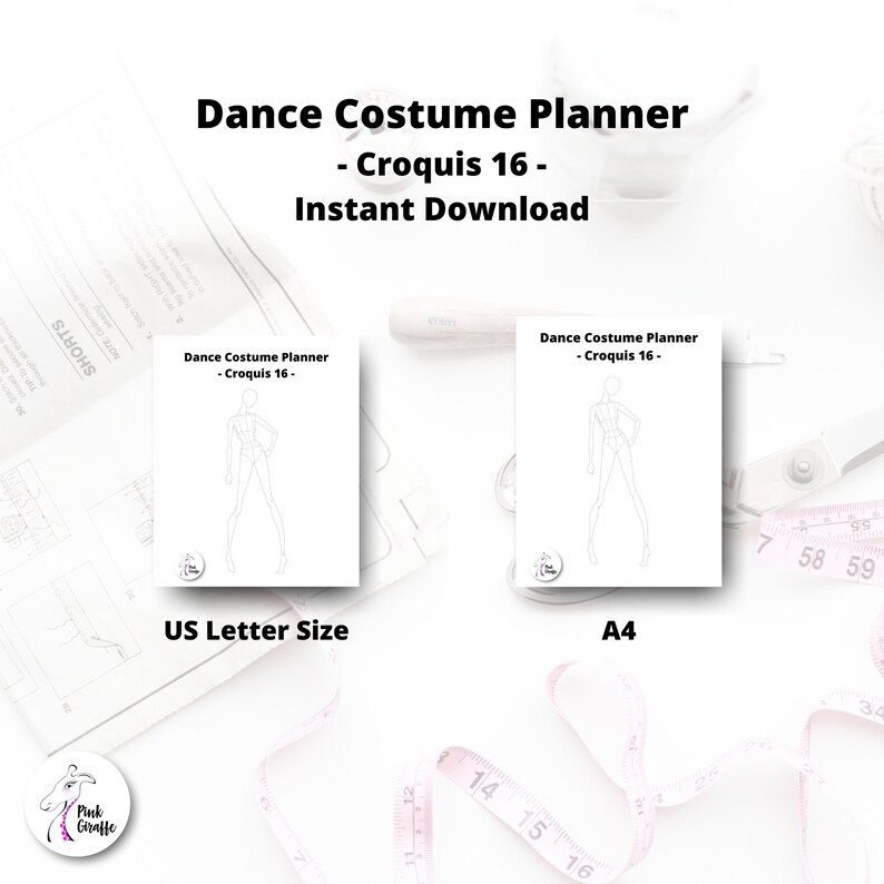 Basic Croquis & Dance Costume Designer Planner 16 Printable Etsy