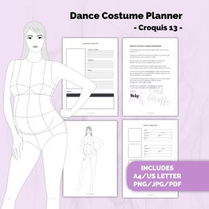 Maternity croquis & dance costume designer planner 13