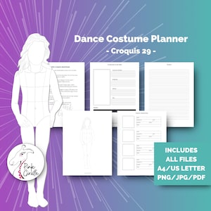 Child croquis & dance costume designer planner 29 printable